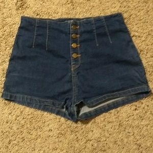 F21 high waist button shorts